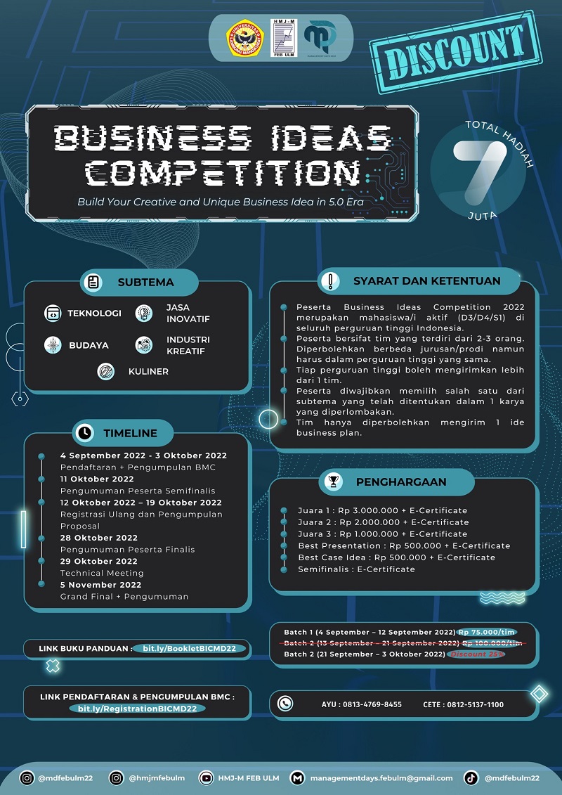 Hadiah jutaan rupiah menanti di Business Ideas Competition 2022!