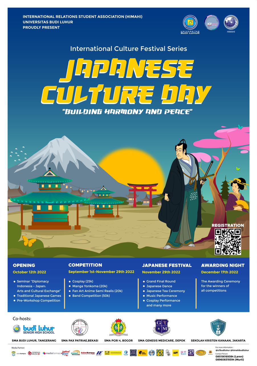 International Culture Festival Series: Japanese mulai Oktober-Desember 2022 di Universitas Budi Luhur.